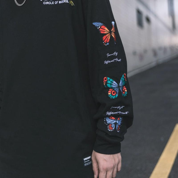 Embroidery Butterfly Long Sleeve Shirt