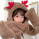 CH Reindeer Sherpa Hat With Scarf