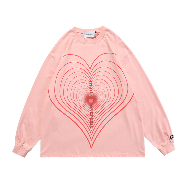 CH Layered Heart Pattern Long Sleeve Shirt