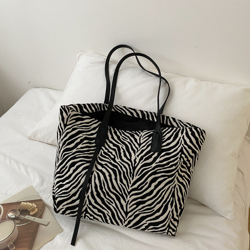 CH Zebra-Pattern Shoulder Bag