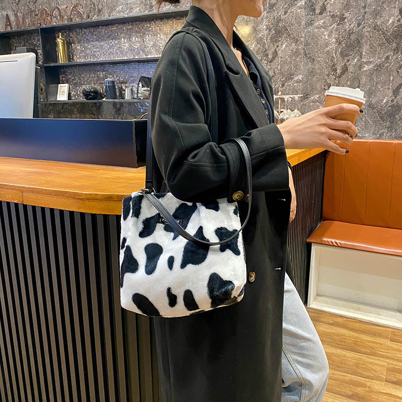 CH Cow-Pattern Shoulder Bag