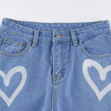 CH Heart Print High Waist Jeans
