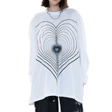 CH Layered Heart Pattern Long Sleeve Shirt