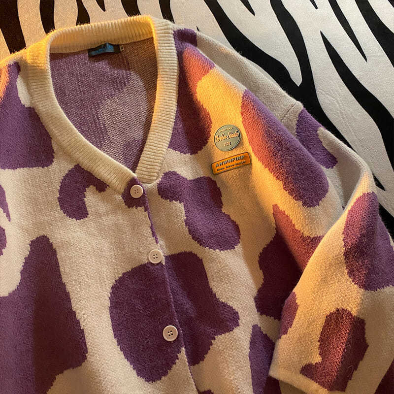 CH Purple Cow-Pattern Sweater