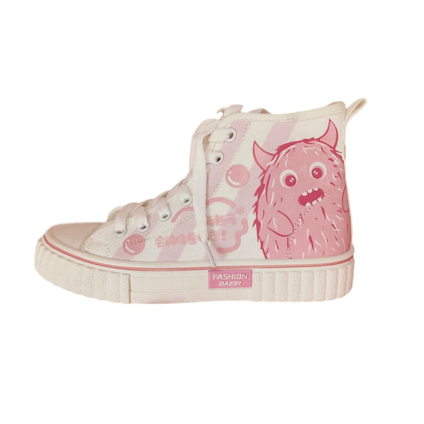 Women's Pink monster canvas shoes - Chiggate
